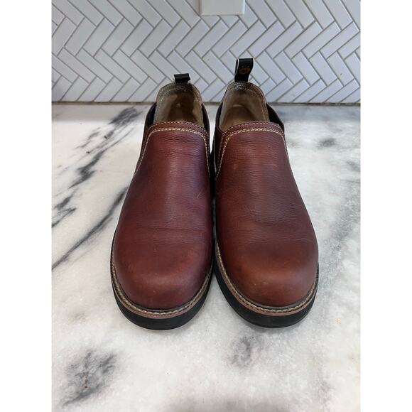 Ariat 355 Brown Leather Slip-On Work Boots Men’s US 9.5 Chelsea Round Toe main image 11